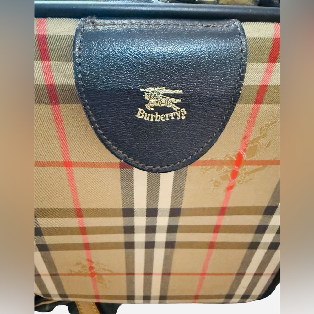 Auth Burberrys Nova Check Travel Bag Black Patter Canvas - Picture 10 of 14